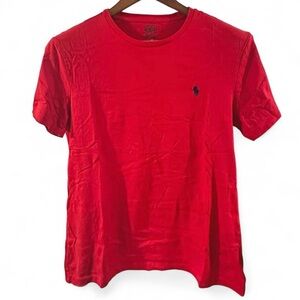 Polo Ralph Lauren Men’s Red w/ Navy Logo Crewneck T-shirt Size Medium